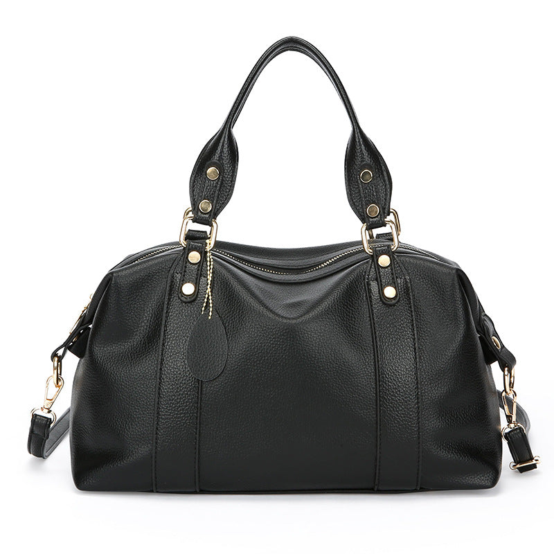 Women's Boston Solid Color Simple Commuter Soft Women's Shoulder Bag