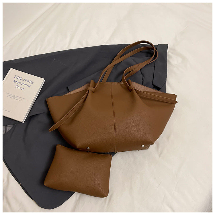 Soft Cowhide Portable Wings Style Large Women's Shoulder Bag