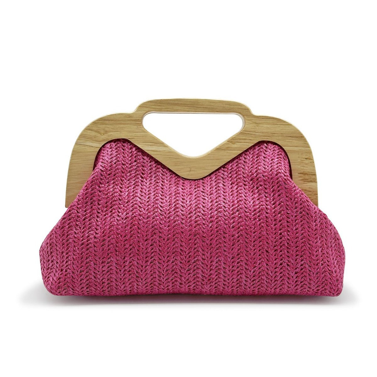 Women's Summer Main Push Wooden Banquet Hand Straw Dinner Bag