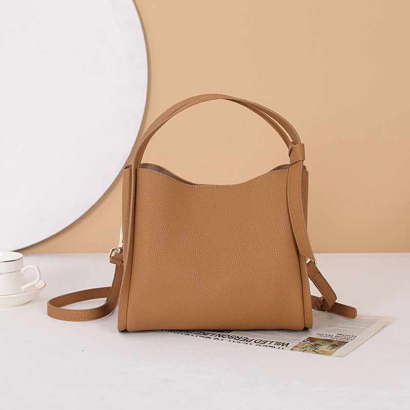 Women's Leather Cowhide High-grade Large Capacity Vegetable Basket Women's Handbag