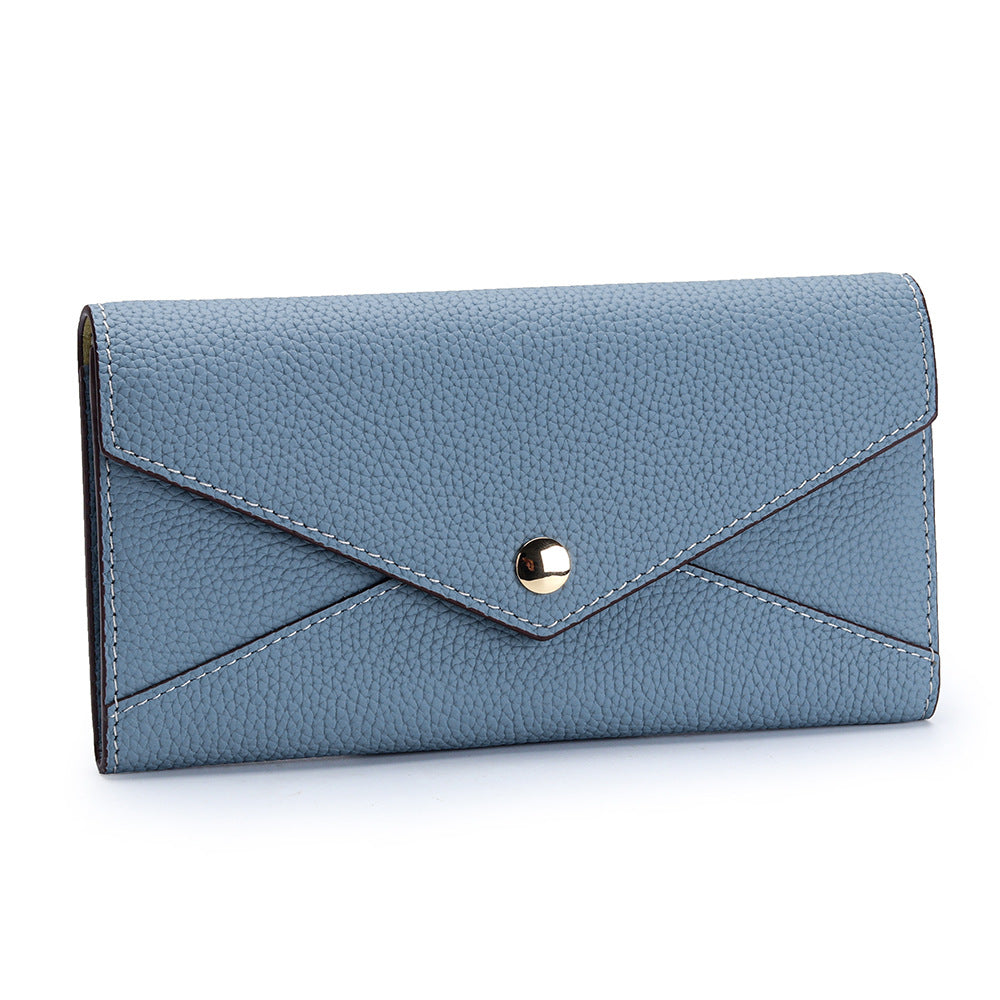 First Layer Cowhide Long Large Capacity Ladies Wallet