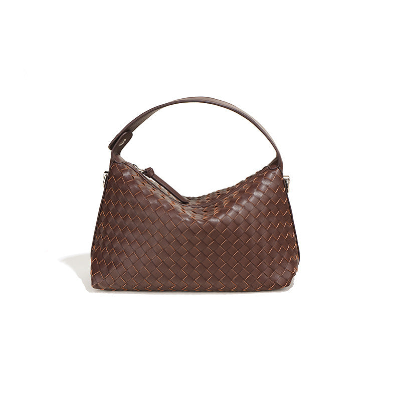 Women's Simple Fashion Portable Rhombus Leather Woven Women's Handbag