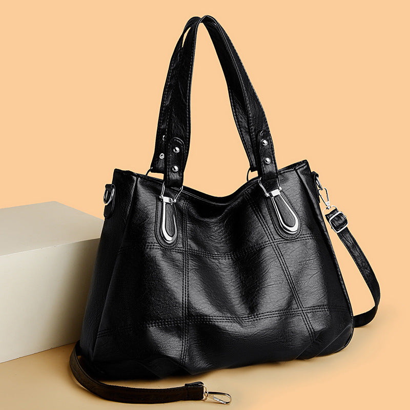 Women's Commuter Large Capacity Fashion Stitching Portable Shoulder Bags