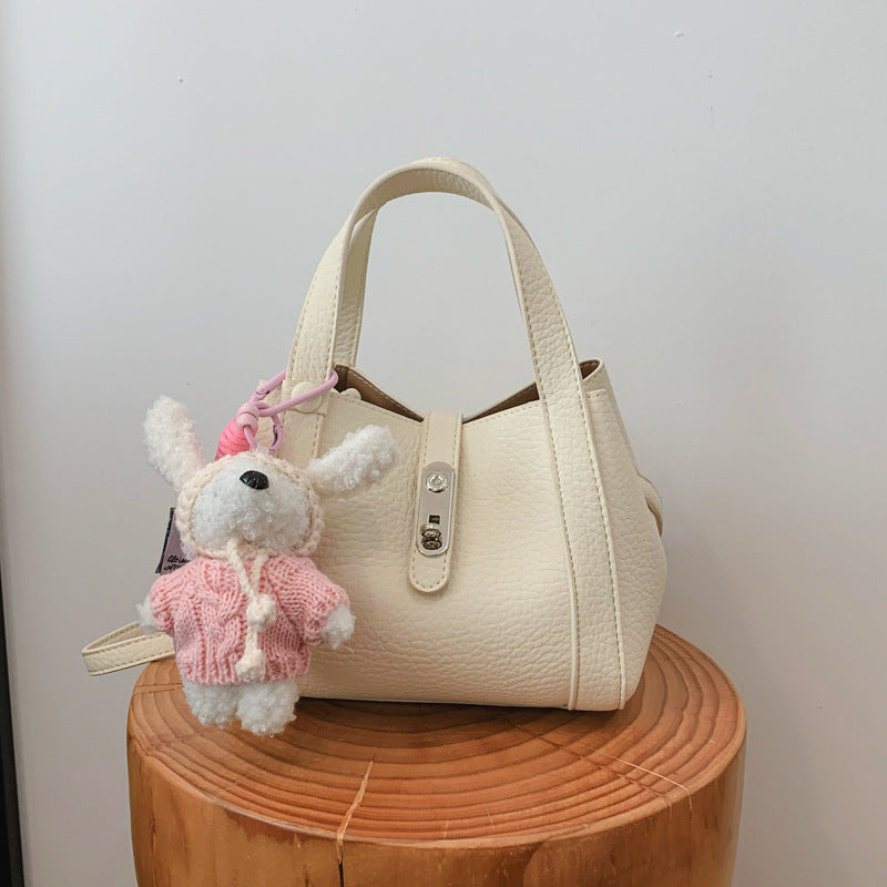 Women's Korean Style Lychee Pattern Cute Plush Pendant Lock