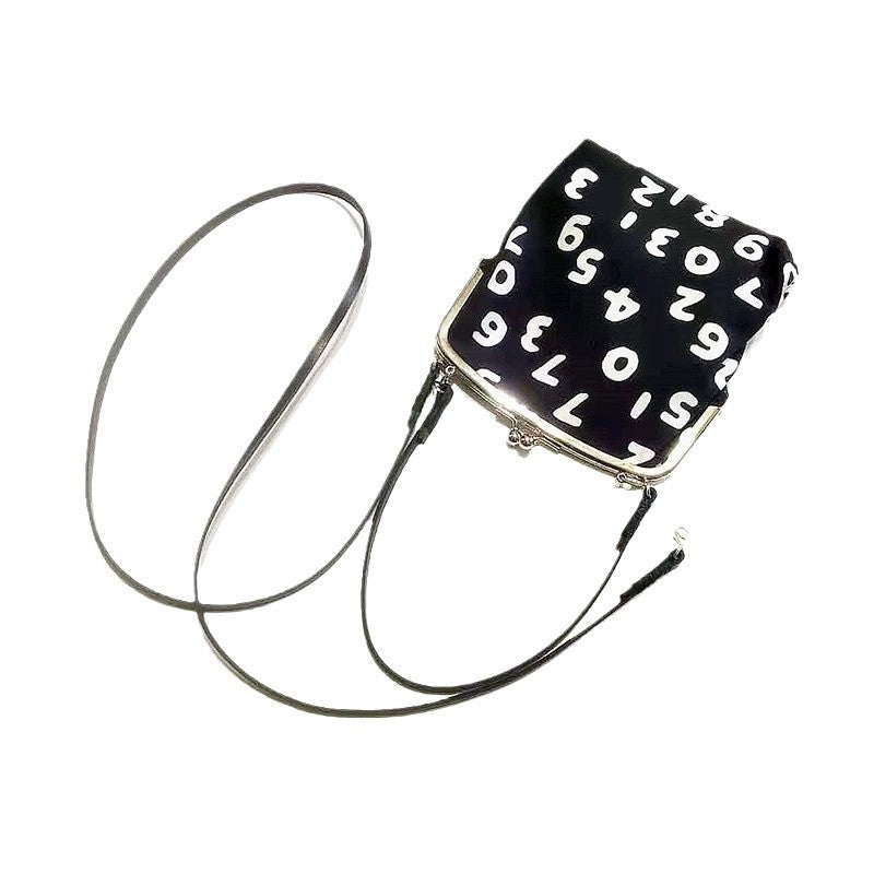 Women's Style Canvas Hand Carrying Leather Rope Strap Shell Clip Women's Messenger Bag