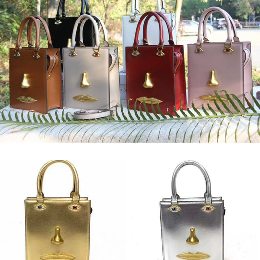 Women's Face Popular Sier Patent Leather Simple Women's Handbag