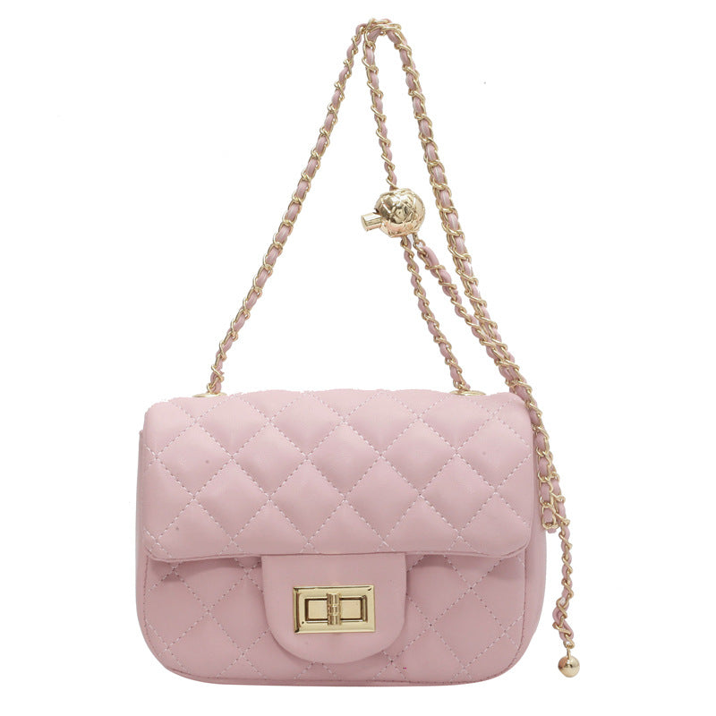 Women's Rhombus Embroidery Thread Pouch Summer Trendy Fashion Small Square Bag