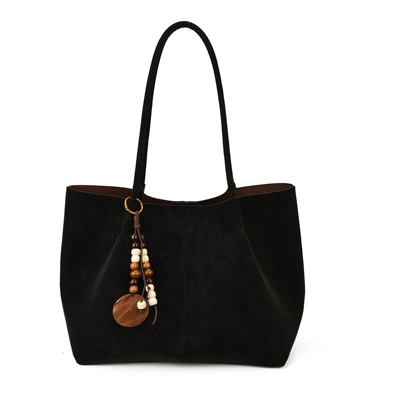 Women's Fashionable High-grade Solid Color Large Capacity Lazy Tote Bag