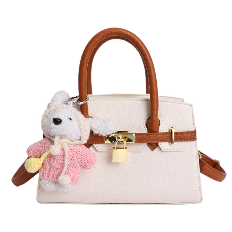 Women's Large Capacity Shell Fashionable Stylish Commuter Textured Small Square Bag