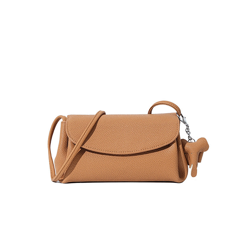 Women's Cowhide Genuine Leather Simple Mobile Fashion High Small Square Bags