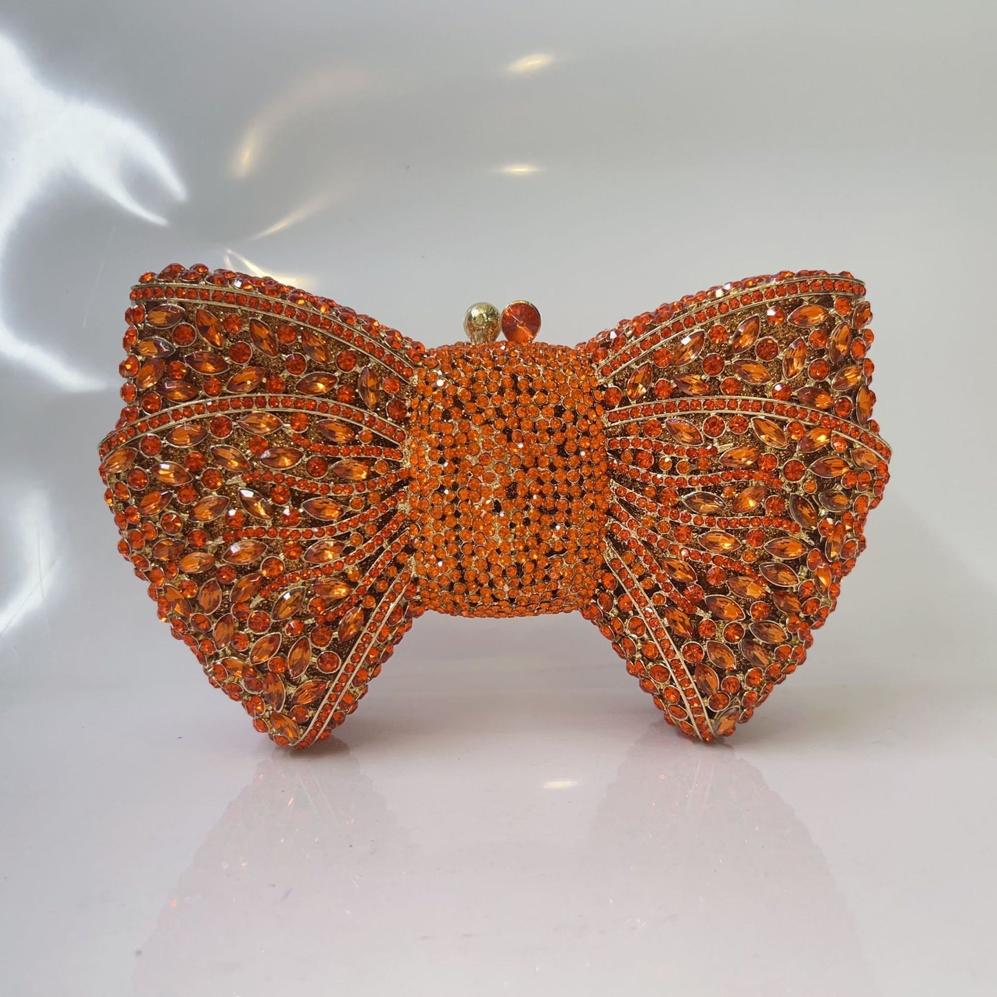 Women's Bow Diamond Hollow Full Clutch Banquet Evening Bags