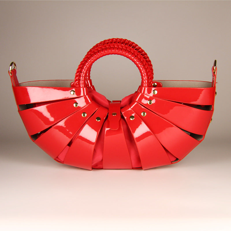 Women's Glossy Creative Weaving Vegetable Basket Fashion Women's Handbag