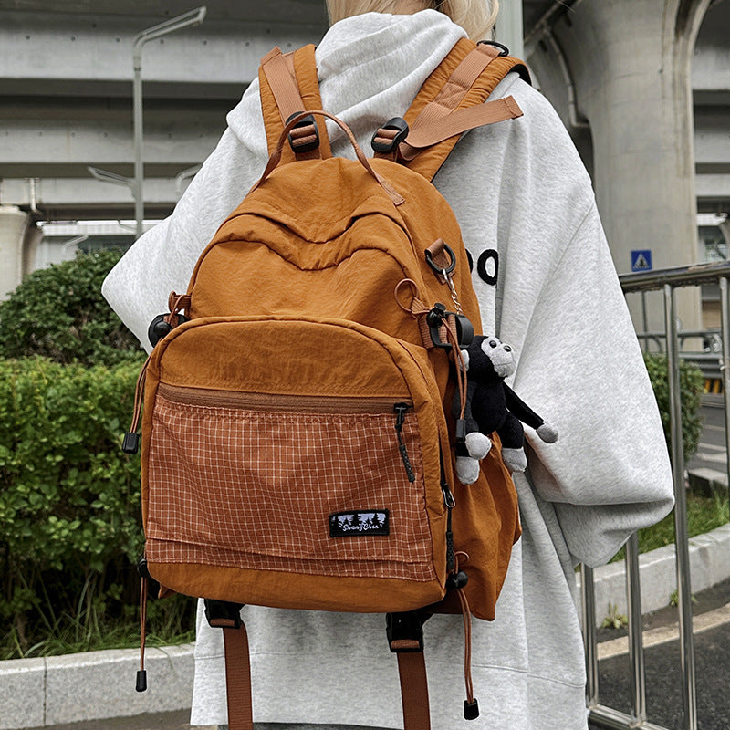 Women's & Men's Good-looking Contrast Color Versatile Preppy Style Leisure Backpack