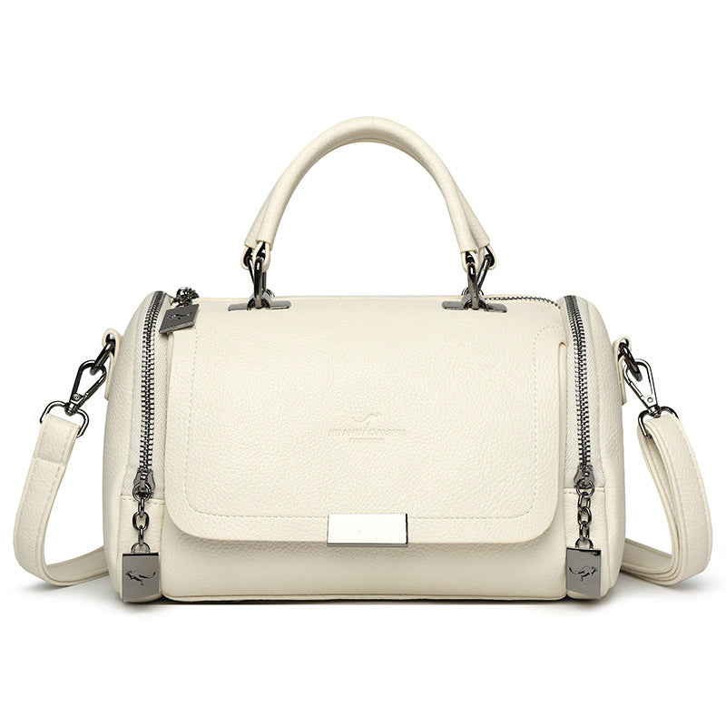 Portable Soft Leather Female Large Capacity Retro Bags