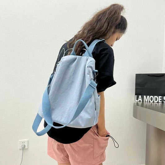 Trendy Simple Lightweight Nylon Canvas Versatile Backpacks