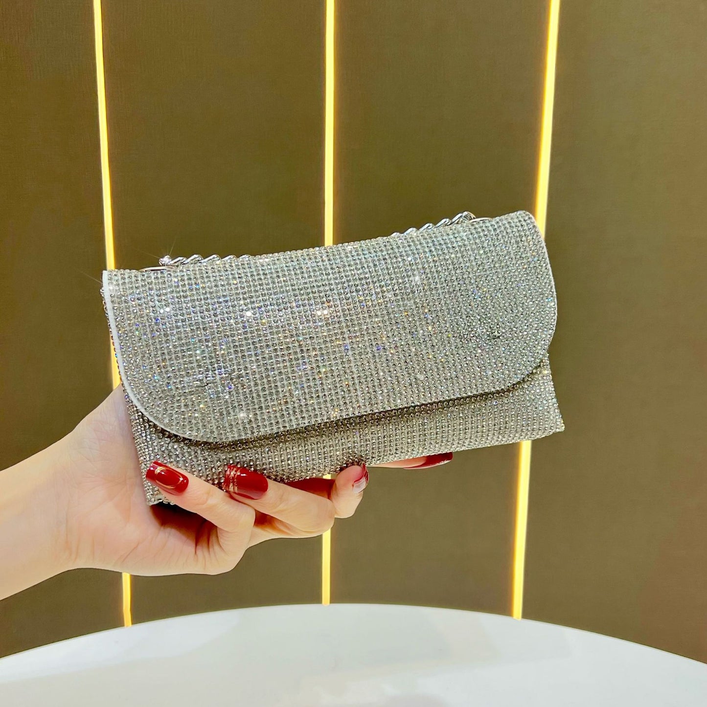 Fashion Chain Style One Full Diamond Light Luxury High-grade Shoulder Bags