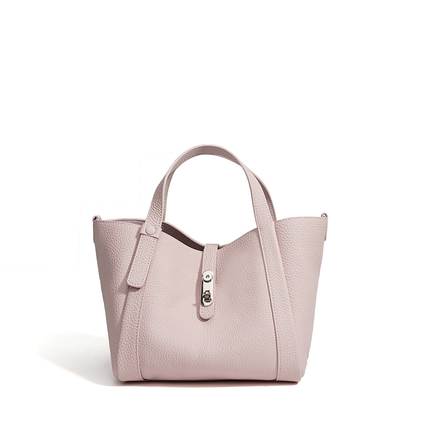 Women's Layer Cowhide Solid Color Soft Niche Lychee Pattern Bucket Bags