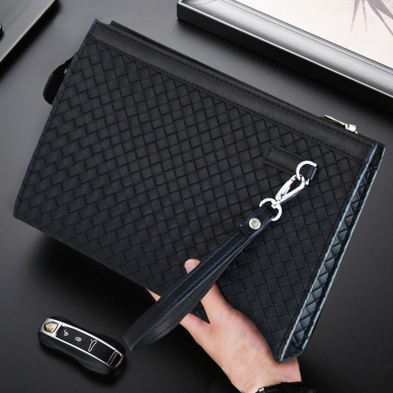 Men's Large Capacity Business Envelope Woven Pattern Men's Clutch