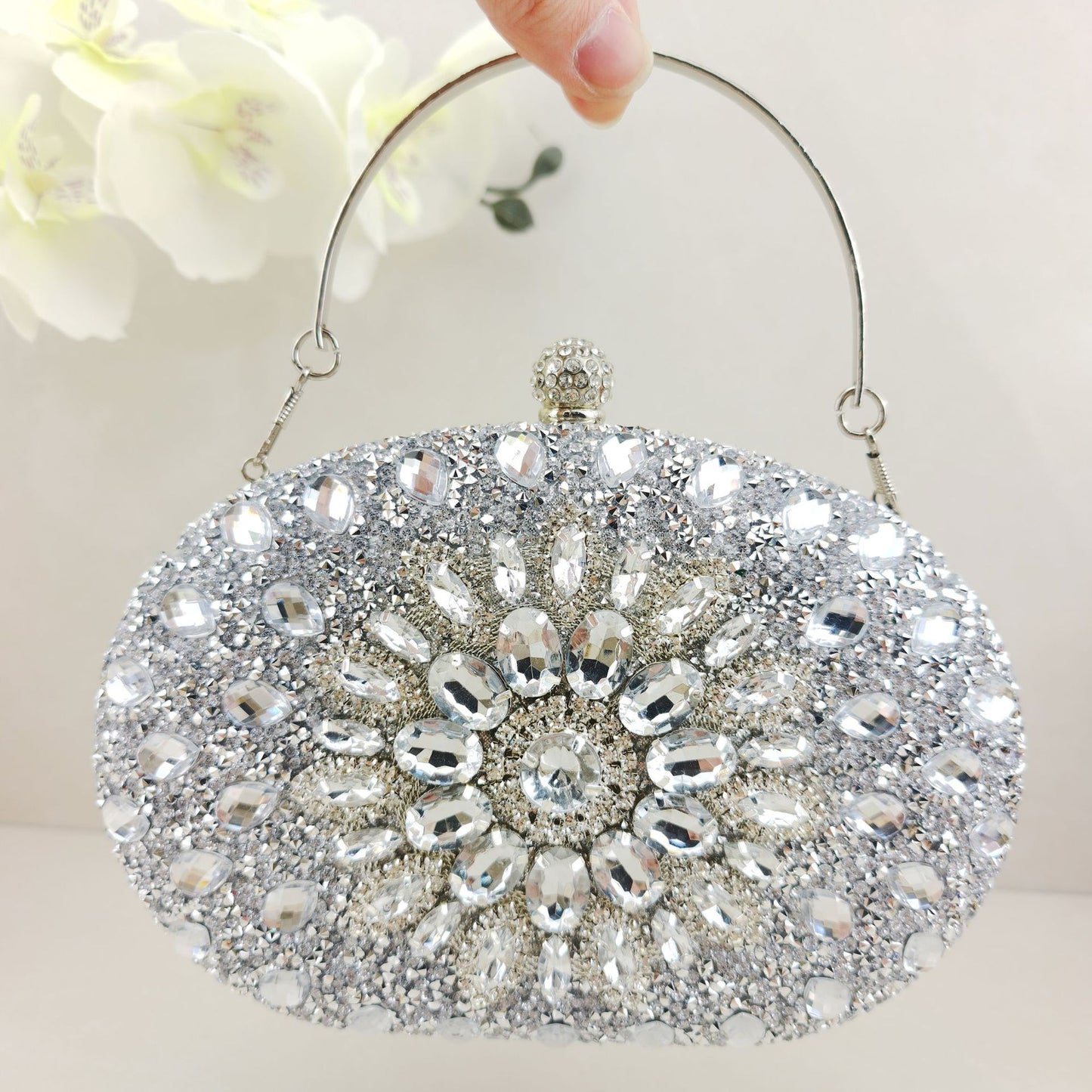Diamond Texture Dress Banquet Party Match Metal Bags