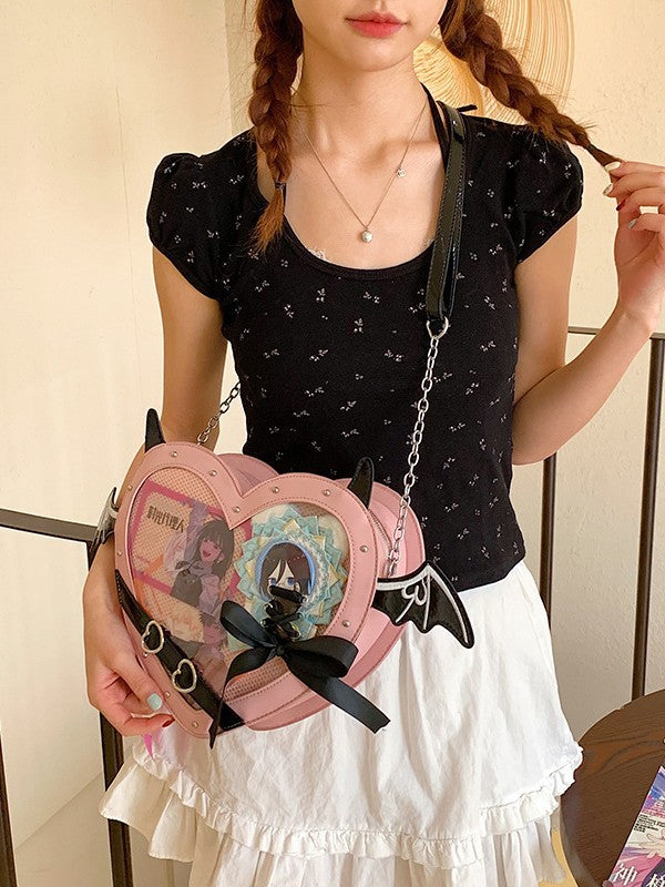 Women's Uniform Heart-shaped Gu Bar Cartoon Good-looking Women's Shoulder Bag