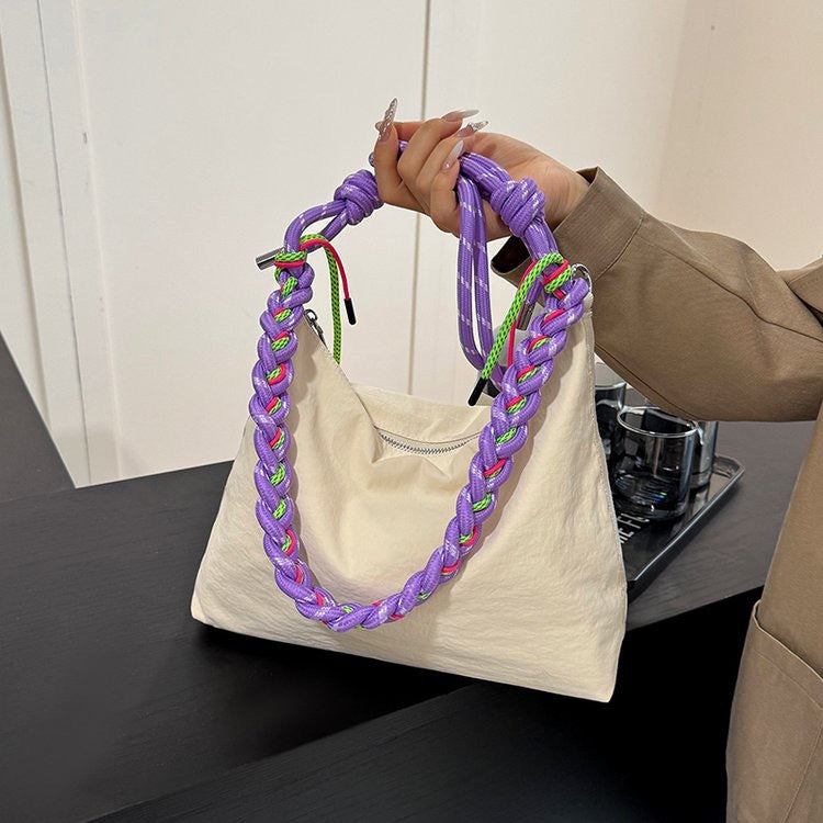 Women's Trendy High-grade Large Capacity Drawstring Nylon Women's Shoulder Bag