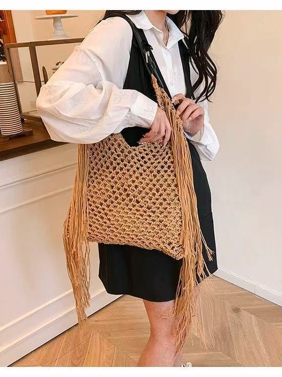 Women's Hand-woven Trend Stylish Beach Holiday Large Capacity Women's Shoulder Bag
