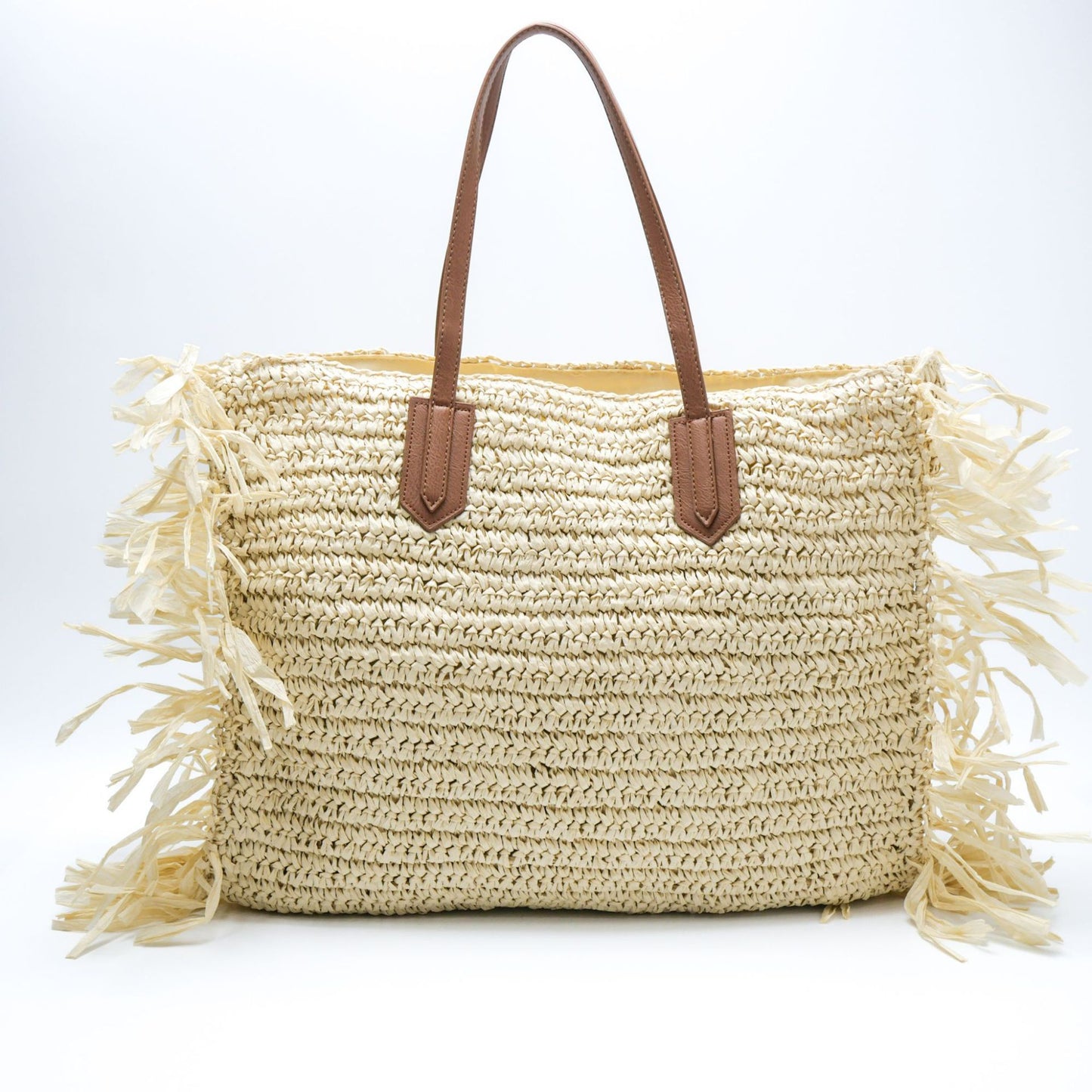 Women's Tassel Straw Hand-woven Large Capacity Vacation Tote Bag