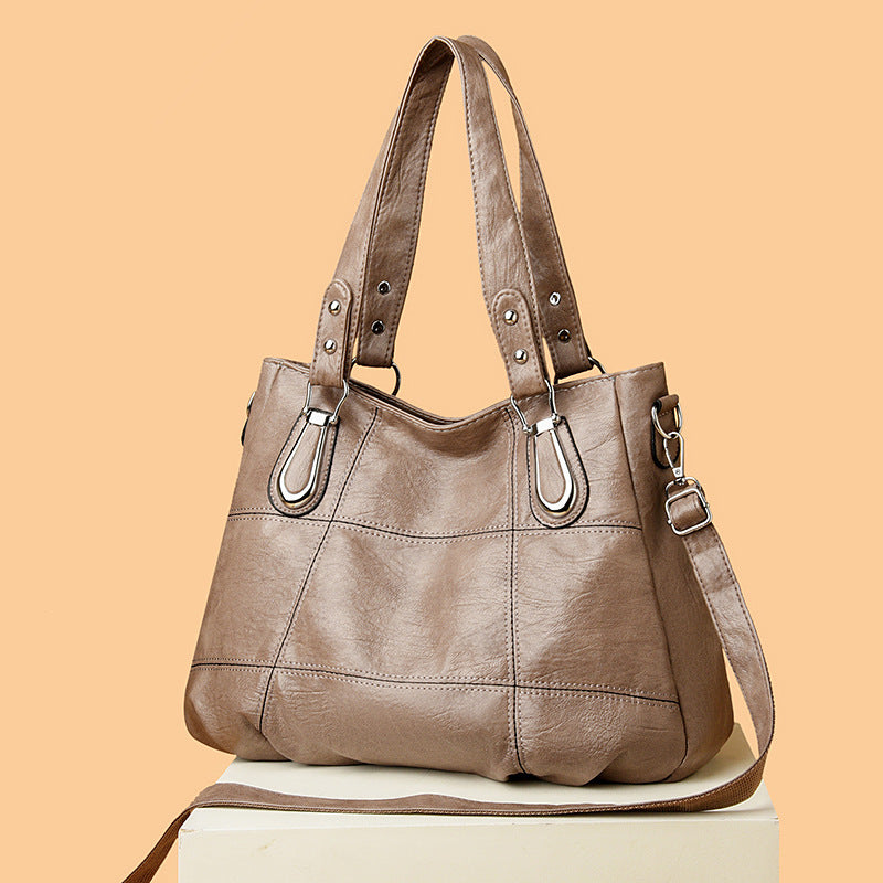 Women's Commuter Large Capacity Fashion Stitching Portable Shoulder Bags