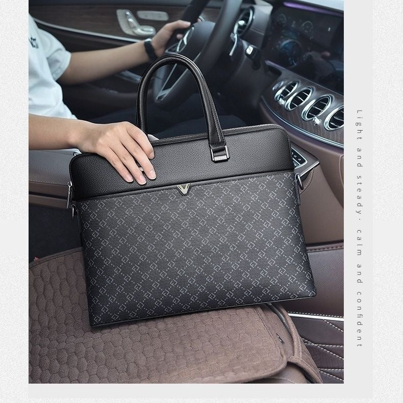 Men's Business Computer Fashion Printing Large Capacity Handbags