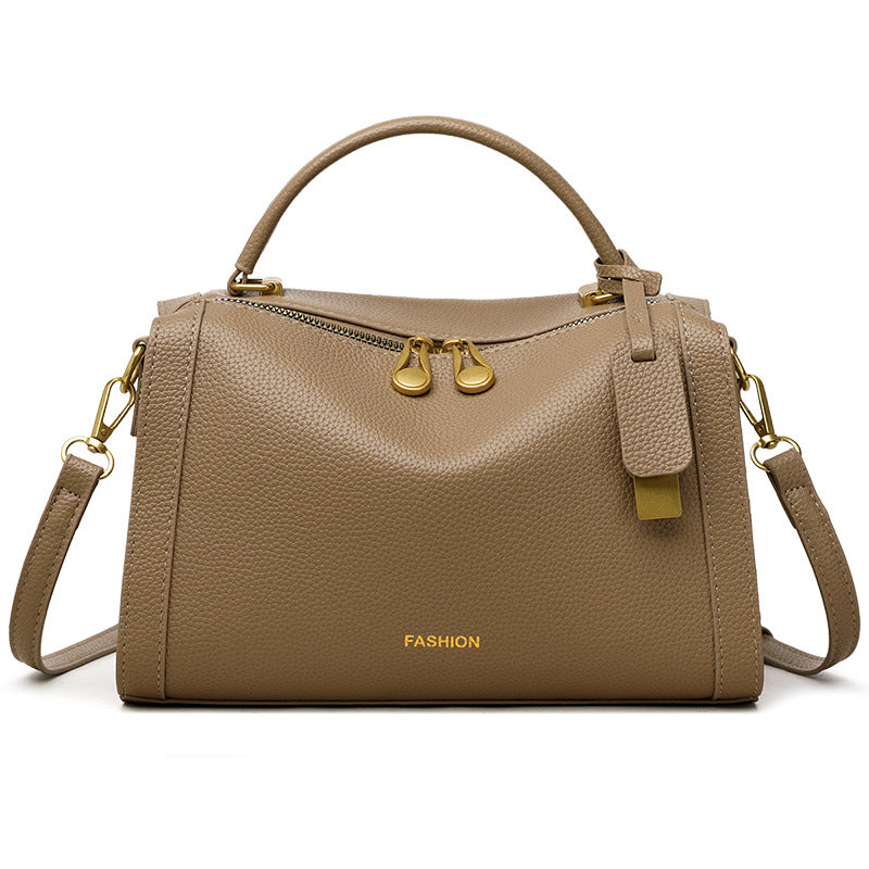 Women's Genuine Leather Boston Practical High-grade Fashionable Hand Holding Bags