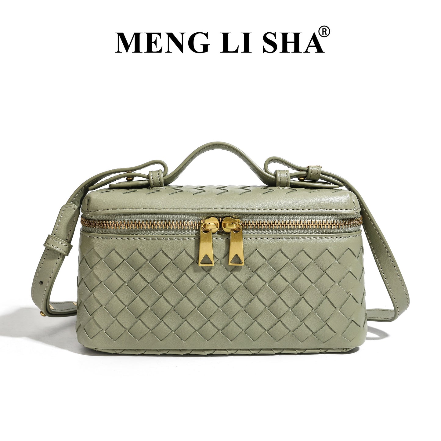 Retro Frosted Hand-woven Lunch Box Trendy Women's Shoulder Bag