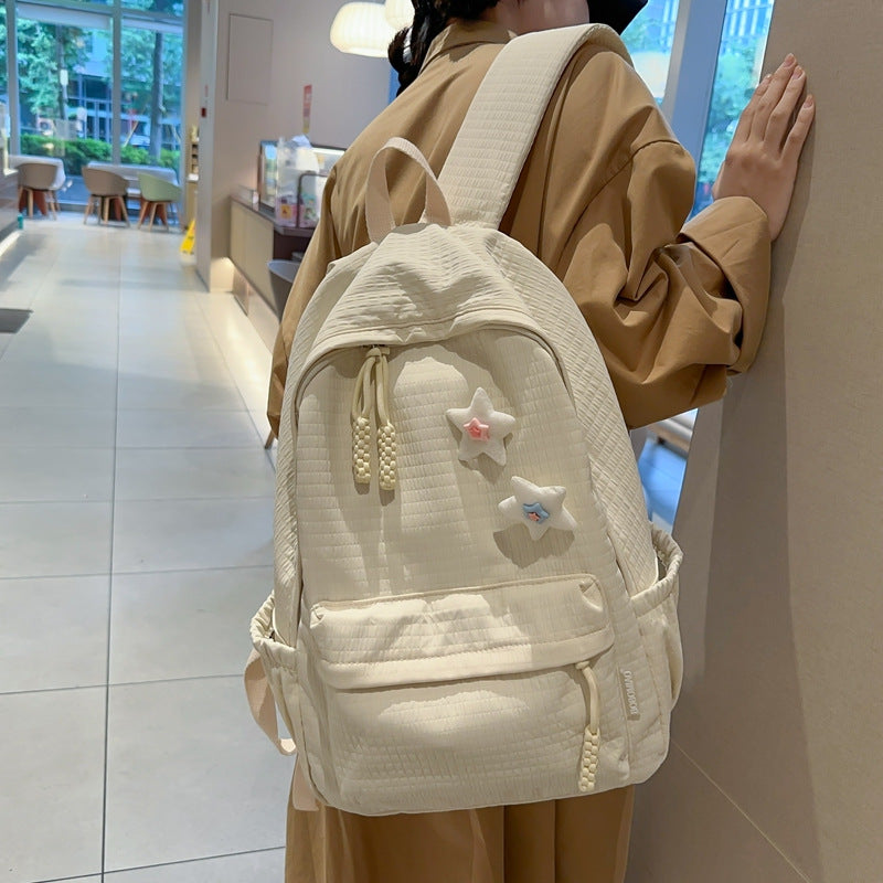 Women's Solid Color Korean High Junior Style Primary School Bag