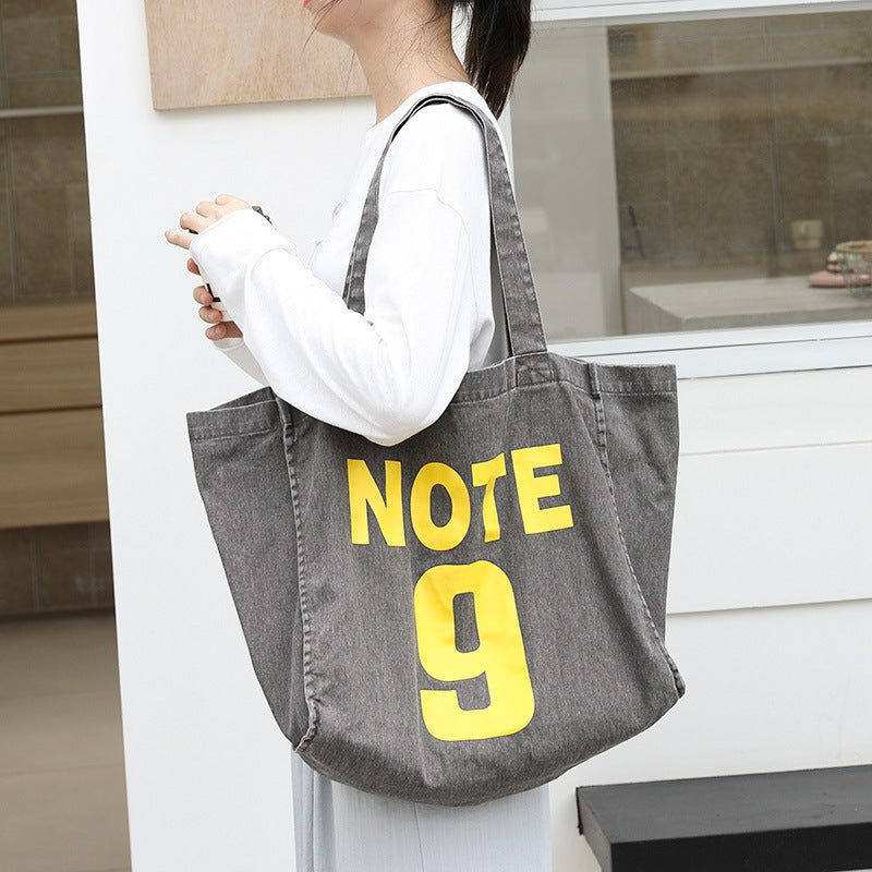 Women's Leisure Artistic Canvas Fashion Letters Printed Women's Shoulder Bag