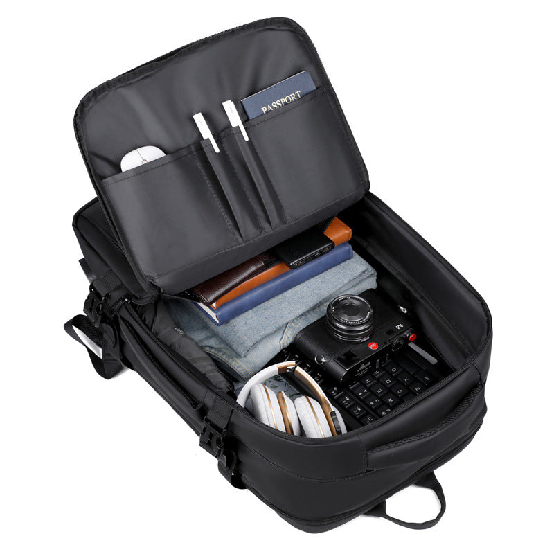 Men's Large Capacity Waterproof College Computer Expandable Business Backpack