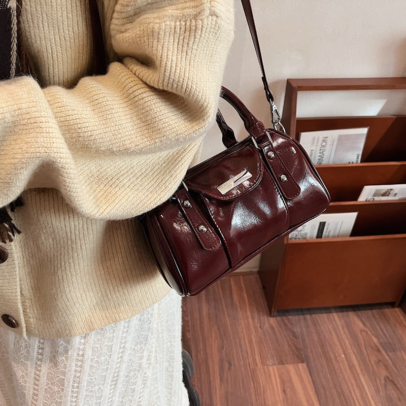 Design Boston Pillow Advanced Texture Fashion Western Women's Shoulder Bag