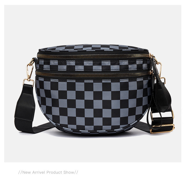 Women's Simple Chessboard Plaid Large Capacity Fashion Women's Messenger Bag