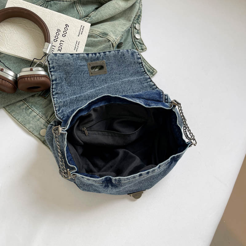 Women's Classic Style Denim Underarm Chain Commuter High Sense Women's Shoulder Bag