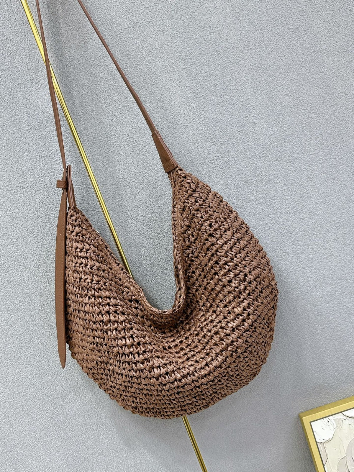 Women's Popular Woven Fashion Straw Boston Ton Men's Bags