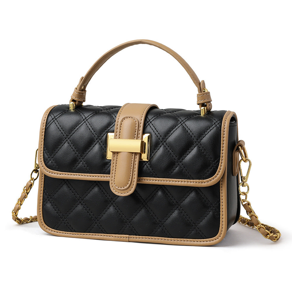 Women's Popular Spring Fashion Elegant Rhombus Chain Small Square Bag