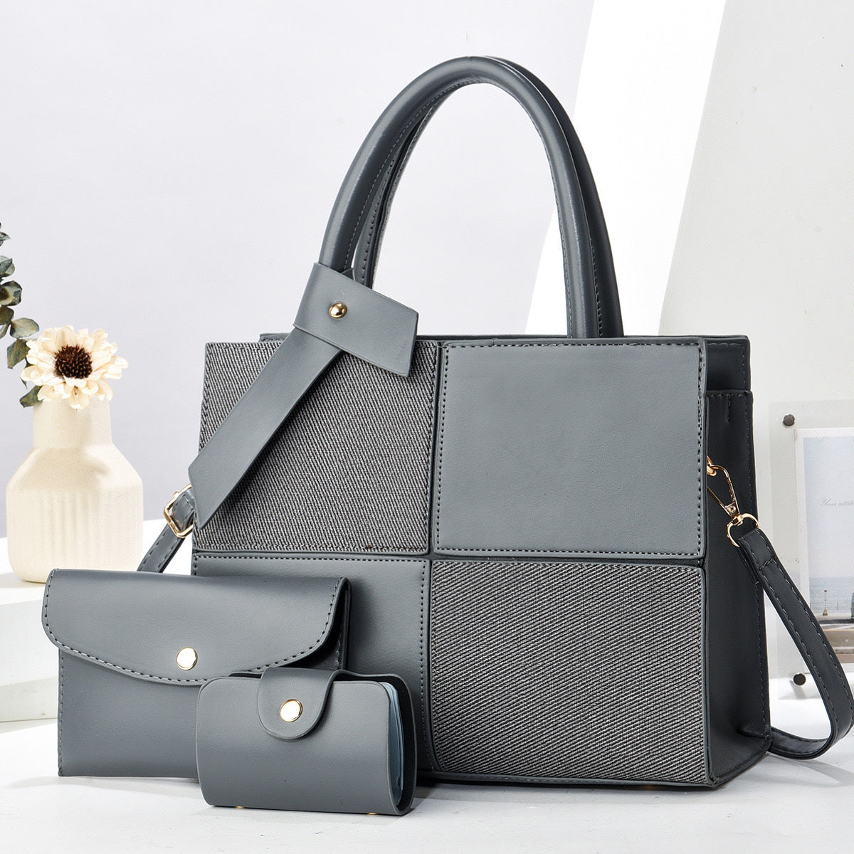Stitching Large Capacity Shaping Retro Fashion High Sense Women's Shoulder Bag