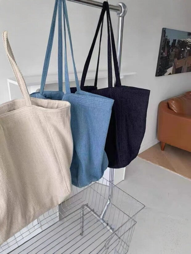 Women's Korean Simple Canvas Commute Fashion Shopping Shoulder Bags