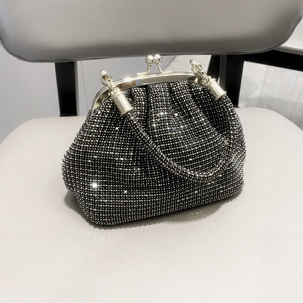 Women's Dinner Portable Clip Full Diamond Handmade Shiny Rhinestone Bags