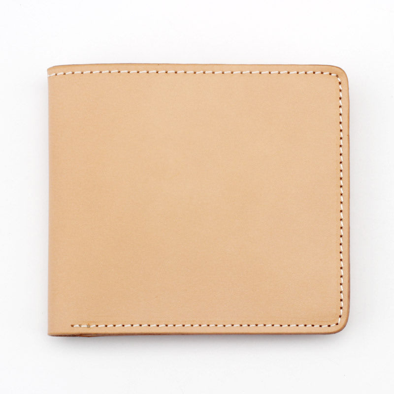Men's Style Handmade Vegetable Tanned Leather Two Fold Short Men's Wallet