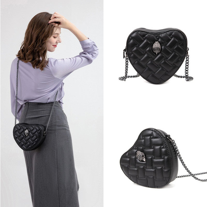 Women's Peach Heart Diamond Eagle Bird Head Women's Messenger Bag