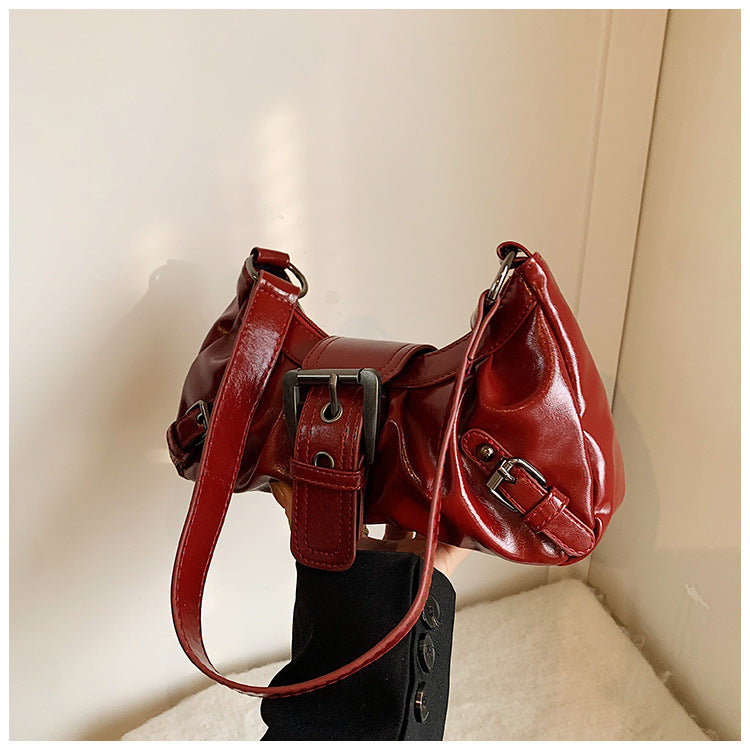 Spring Style Retro Hot Waste Soil Distressed Two-color Women's Shoulder Bag