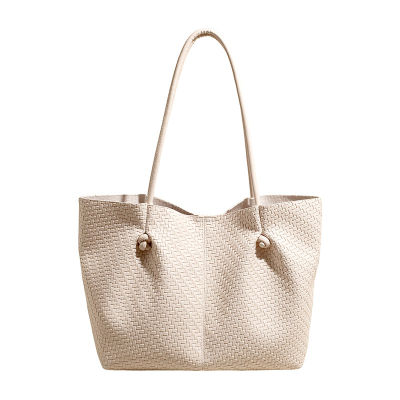 Women's Korean Style Retro Large Capacity Underarm Western Woven Women's Shoulder Bag