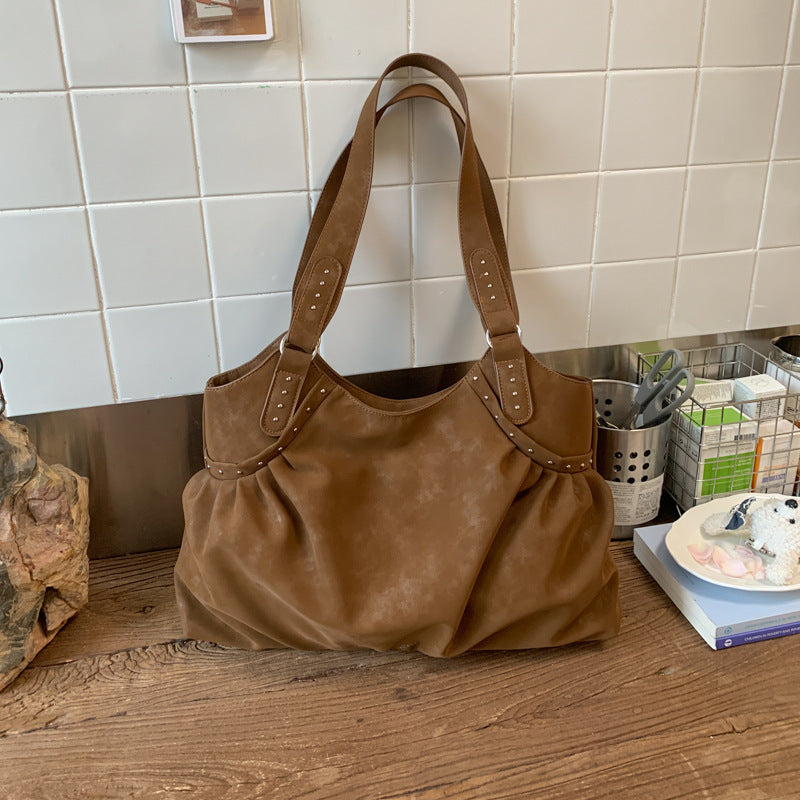 Women's Korean Style Large Capacity Retro Winter Texture Women's Shoulder Bag