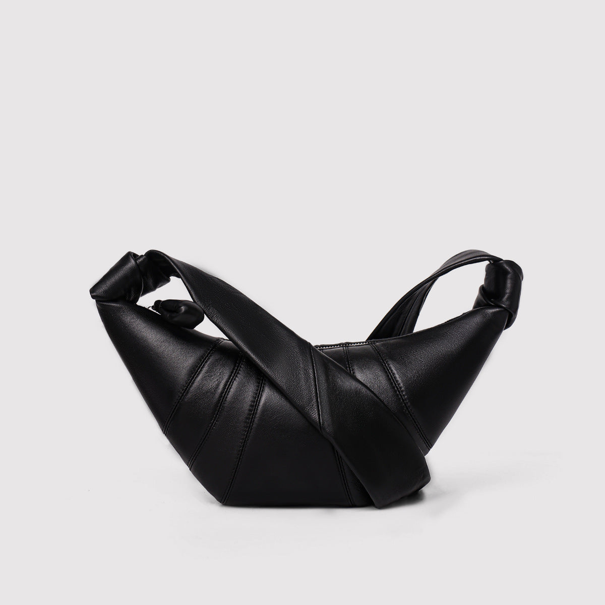 Women's French Niche First Layer Sheepskin Lazy Feeling Croissant Genuine Leather Bags