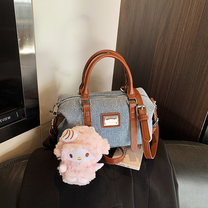 Cute Hand Holding Pillow Denim Fresh Bags