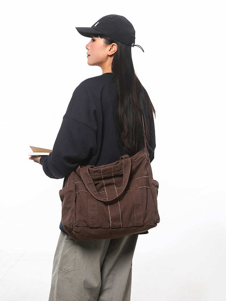 Women's Canvas Large Capacity Simple Commute College For Tote Bag
